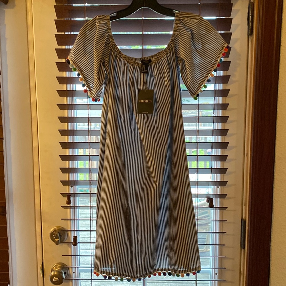 Forever 21 PomPom Stripe Dress